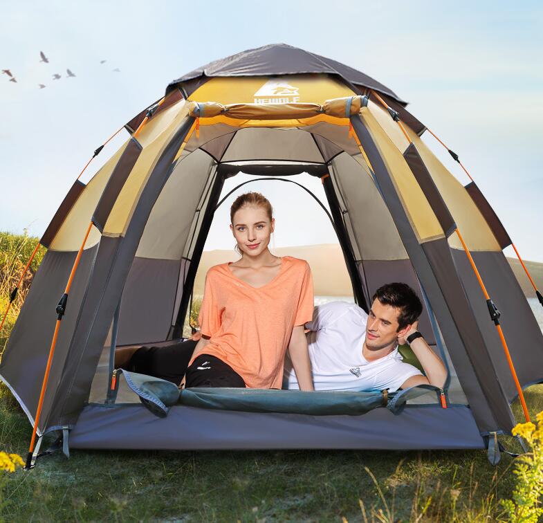 Cheap Goat Tents Hewolf Quick Automatic Open Tent 3 8 Person Double Layer Large Camping Family Outdoor Recreation Party Tents Awning Beach Tent Tents 